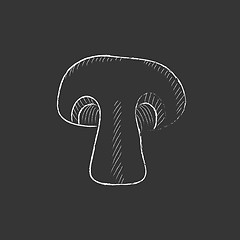 Image showing Mushroom. Drawn in chalk icon.