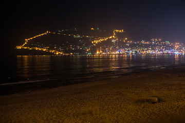 Image showing Alanya in the night