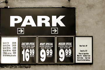 Image showing Parking rates