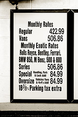 Image showing Parking garage rates