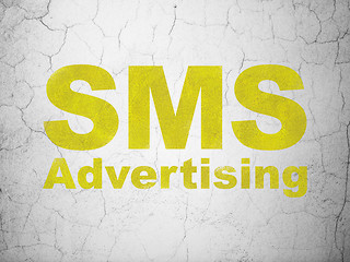 Image showing Marketing concept: SMS Advertising on wall background
