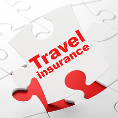 Image showing Insurance concept: Travel Insurance on puzzle background