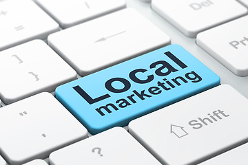 Image showing Advertising concept: Local Marketing on computer keyboard background