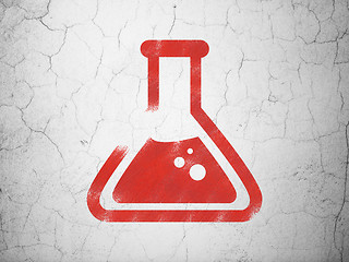 Image showing Science concept: Flask on wall background