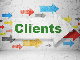 Image showing Finance concept: arrow with Clients on grunge wall background