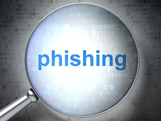 Image showing Security concept: Phishing with optical glass