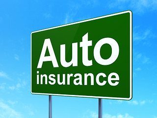 Image showing Insurance concept: Auto Insurance on road sign background