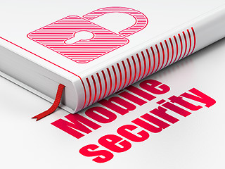 Image showing Security concept: book Closed Padlock, Mobile Security on white background