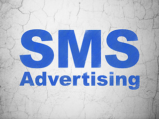 Image showing Marketing concept: SMS Advertising on wall background
