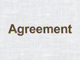 Image showing Business concept: Agreement on fabric texture background