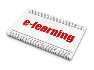 Image showing Education concept: newspaper headline E-learning