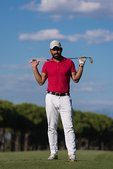 Image showing handsome middle eastern golf player portrait at course