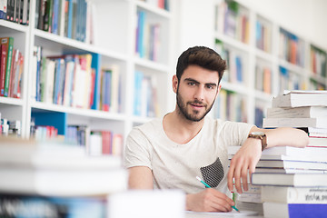 Image showing student study  in school library