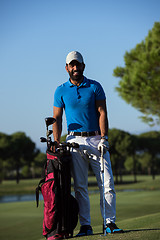 Image showing golfer  portrait at golf  course