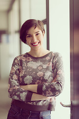 Image showing portrait of business woman in casual clothes at startup office