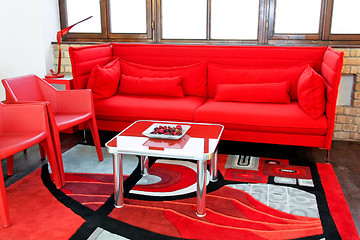 Image showing Red sitting area