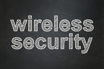 Image showing Privacy concept: Wireless Security on chalkboard background