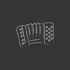 Image showing Accordion. Drawn in chalk icon.