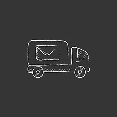 Image showing Mail van. Drawn in chalk icon.