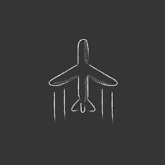 Image showing Cargo plane. Drawn in chalk icon.