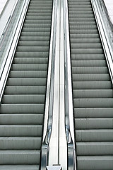 Image showing Double escalators