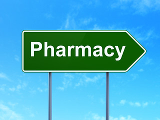 Image showing Healthcare concept: Pharmacy on road sign background
