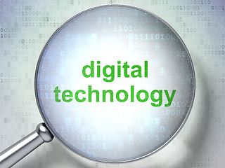 Image showing Information concept: Digital Technology with optical glass
