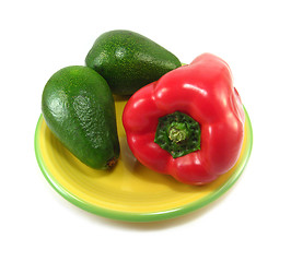 Image showing avocados and red pepper