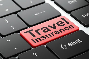 Image showing Insurance concept: Travel Insurance on computer keyboard background