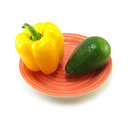 Image showing yellow pepper and avocado