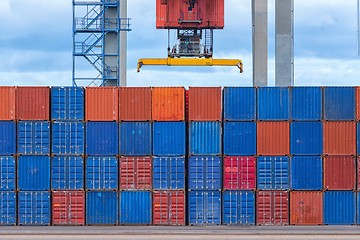 Image showing Cargo containers in shipyard