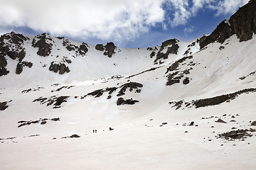 Image showing Snowy mountains at evening