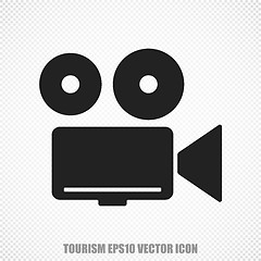 Image showing Vacation vector Camera icon. Modern flat design.