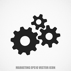 Image showing Marketing vector Gears icon. Modern flat design.