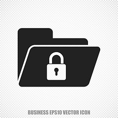 Image showing Business vector Folder With Lock icon. Modern flat design.