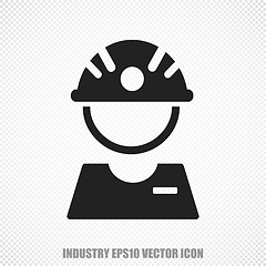 Image showing Manufacuring vector Factory Worker icon. Modern flat design.