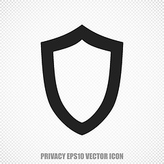 Image showing Protection vector Contoured Shield icon. Modern flat design.