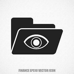 Image showing Business vector Folder With Eye icon. Modern flat design.
