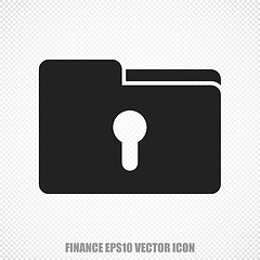 Image showing Finance vector Folder With Keyhole icon. Modern flat design.