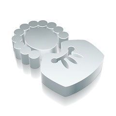 Image showing Law icon: 3d metallic Judge with reflection, vector illustration.