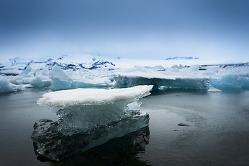 Image showing Blue icebergs closeup