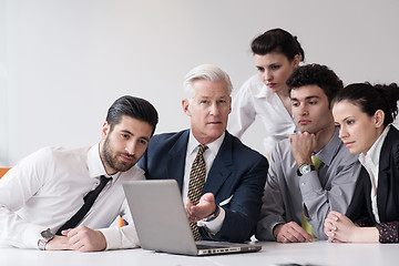 Image showing business people group on meeting at modern startup office