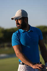 Image showing golfer  portrait at golf course