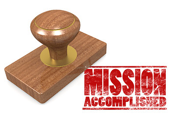 Image showing Mission accomplished wooded seal stamp