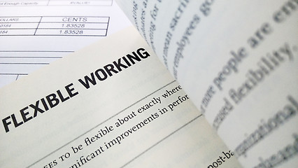 Image showing Flexible working word on the book 