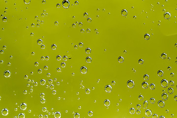 Image showing green abstract background with water drops