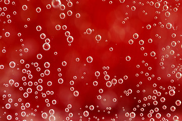 Image showing red abstract background with water drops