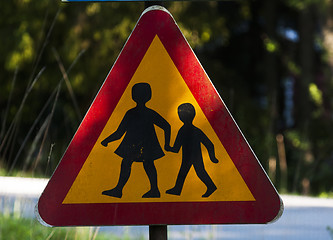 Image showing warning sign children