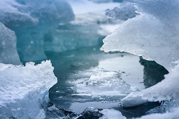 Image showing Blue icebergs closeup