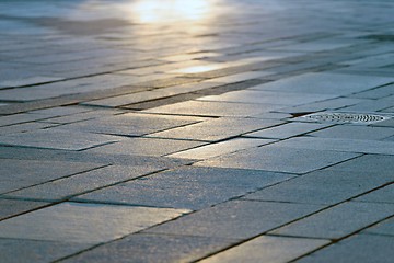 Image showing Stone sidewalk closeup photo